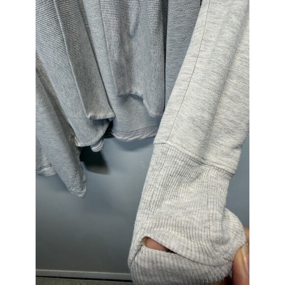Athleta Women's Cardigan Sweater Small Gray Pranayama Wrap Thumb Holes Modal Gym - Picture 4 of 13